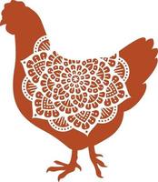 Chicken Mandala Color vector