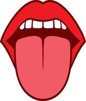 Open Mouth with Tongue vector