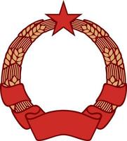 Symbol of Communism with Wreath of Wheat and Banner vector