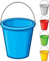 Colored Bucket with Handle vector