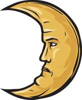 Crescent Moon Face vector