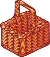 Wicker Picnic Basket vector