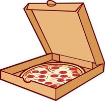 pizza en caja vector