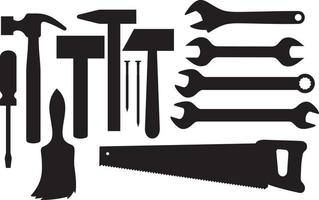 Silhouettes of Hand Tools vector