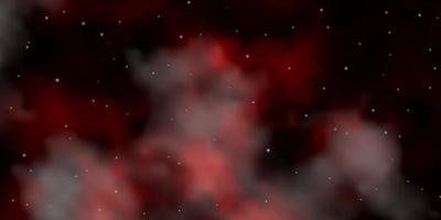 Dark Red vector background with colorful stars.