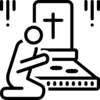 Line icon for bereaved vector