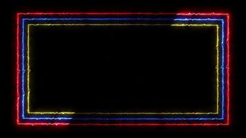 quadro de néon contínuo em loop em amarelo e vermelho video