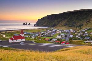 Sunset in Vik Iceland photo