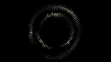 Abstract Circle of Gold Dots Rotating on A Black Background video