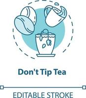 Dont tip tea concept icon vector