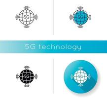 5g worldwide availability icon vector