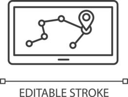 Personal navigation assistant pixel perfect linear icon vector