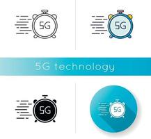 Icono de conexión de velocidad rápida 5g vector