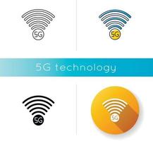 Icono indicador de señal 5g vector