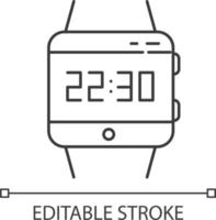 Wrist smartwatch pixel perfect linear icon vector