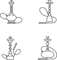 Hookah pixel perfect linear icons set vector