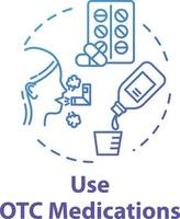 Use OTC medication concept icon vector