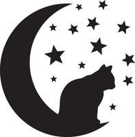 Cat on the Moon vector