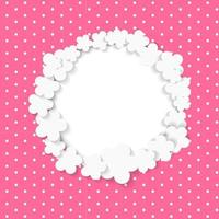 Cute Frame with Paper Flowers Vector Illustration