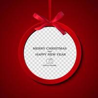 Merry Christmas and Happy New Year Photo Frame Template. vector