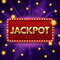 Jackpot background with falling gold confetti. Casino or lottery vector