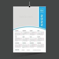 cyan colored 12 month 2022 calendar design vector