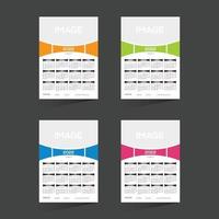 12 month 3 color vector 2022 calendar design