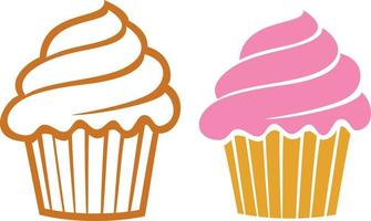 cupcakes en color vector