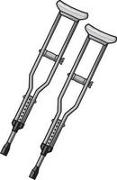 Two Metal Crutches vector