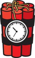 Dynamite Stick with Clock Timer vector