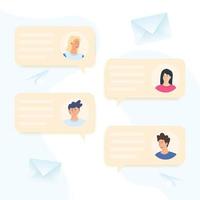 social networks chat dialogue speech bubbles vector