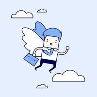 Businessman flying with his wing. vector