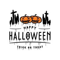 Happy halloween trick or treat  lettering. vector
