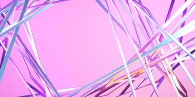 Intersecting straight lines on neon pink background photo