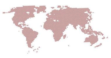 mapa del mundo de corazones ilustración vectorial