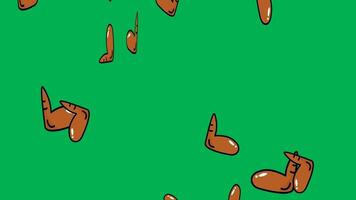 Delicious Fried Chicken Wing Falling On Green screen background