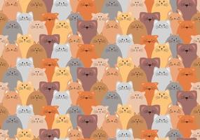 Different cute cats. Cartoon vector seamless wallpaper