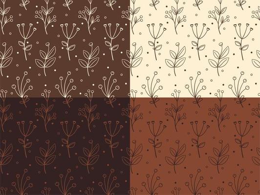 vector seamless pattern with herbs and flowers