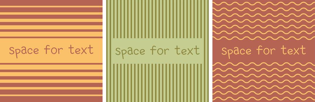 Set of  abstract square background with autumn colors in one style vector