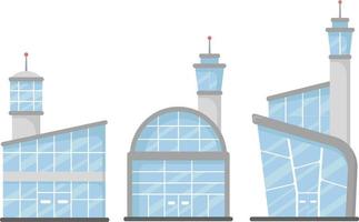 Airport Flat Design Illustration Set vector