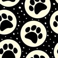 Seamless pattern with bones and paw prints of animals vector