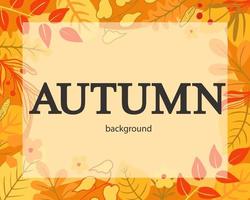 Autumn background with falling foliage vector illustration