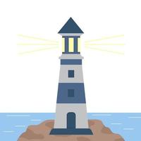 Lighthouse by the sea vector illustration