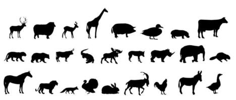 vector set of animals silhouette