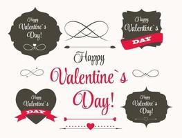 Vector St Valentine Day s Labels, Elements, Arrows in Retro Styl