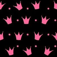 Princess Crown Seamless Pattern Background Vector Illustration.