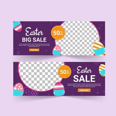 Easter Sale Banner Vector. Easter poster and banner template.