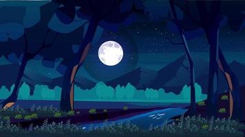 rayo de luna sobre el río y las montañas video