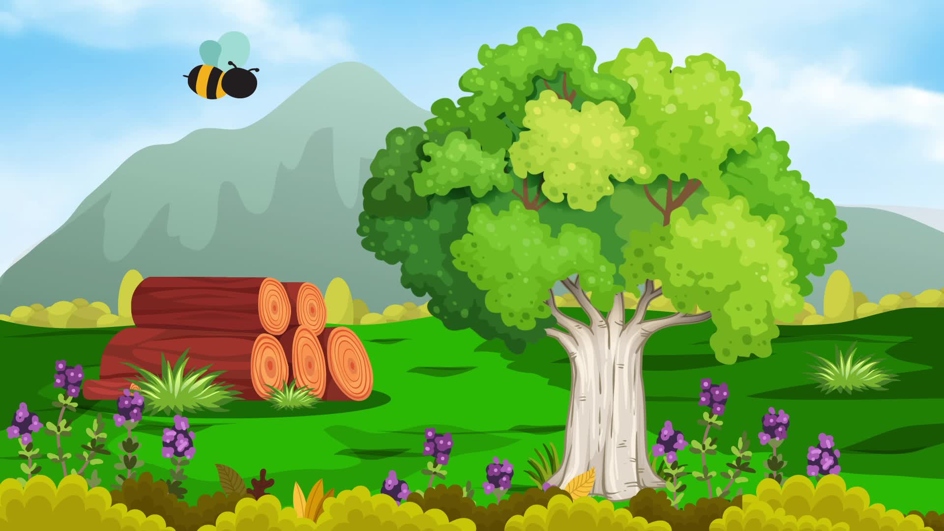 Bees Cartoon Stock Video Footage for Free Download