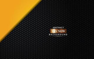 abstract dark yellow background with black hexagonal pattern vector